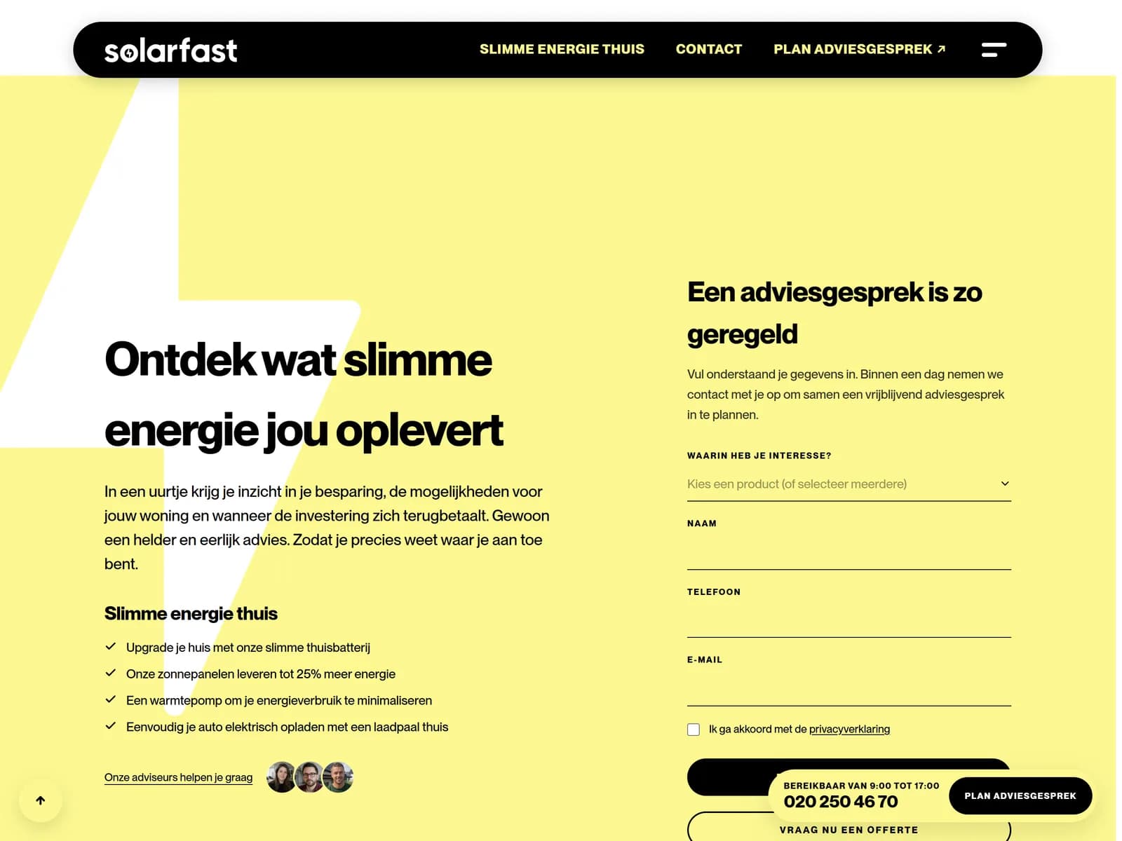 SolarFast - Nieuwe website en SEO voor eigen leads: Solarfast Adviesgesprek