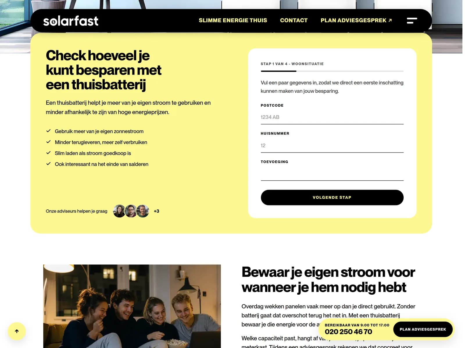 SolarFast - Nieuwe website en SEO voor eigen leads: Solarfast Besparingscheck