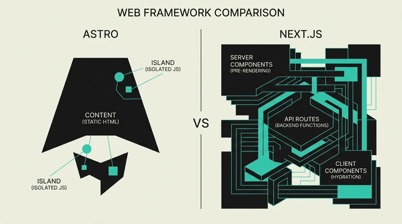 Astro and Next.js web frameworks compared